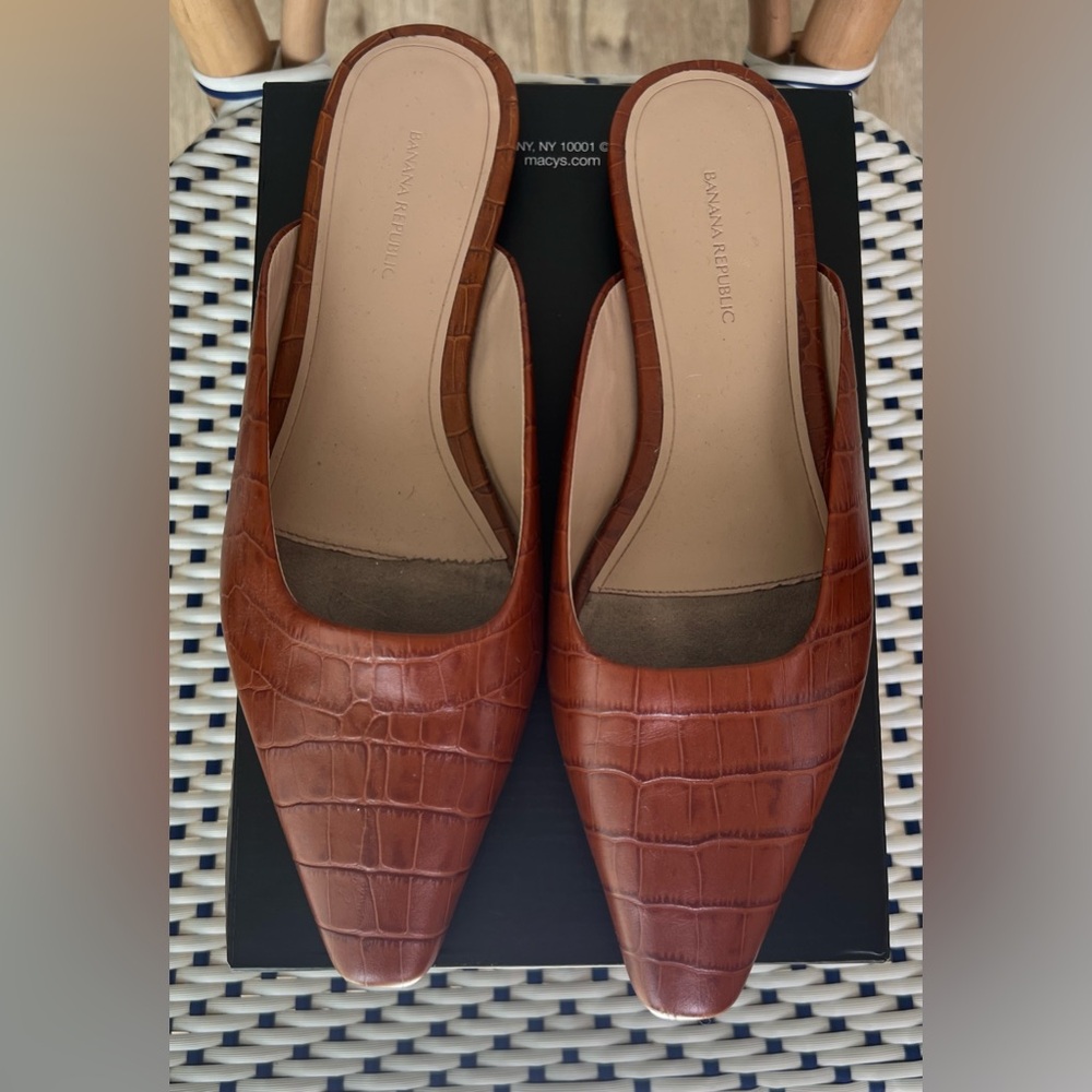 Women’s Banana Republic Crocodile Flat Mules